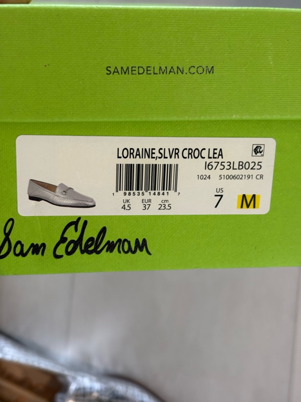 Sam Edelman Silver Croc-Embossed Bit Loafers - Picture 2 of 2